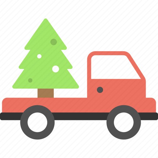 Christmas celebration, christmas transportation, christmas truck, home delivery concept, spruce delivery icon - Download on Iconfinder