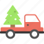 christmas celebration, christmas transportation, christmas truck, home delivery concept, spruce delivery 