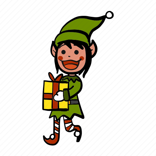 Christmas, elf, gift, happy, present, working, celebration icon - Download on Iconfinder