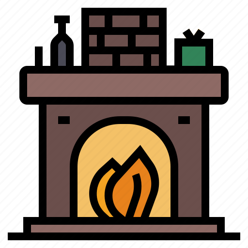 Fireplace, chimney, christmas, fire, home, house, winter icon - Download on Iconfinder