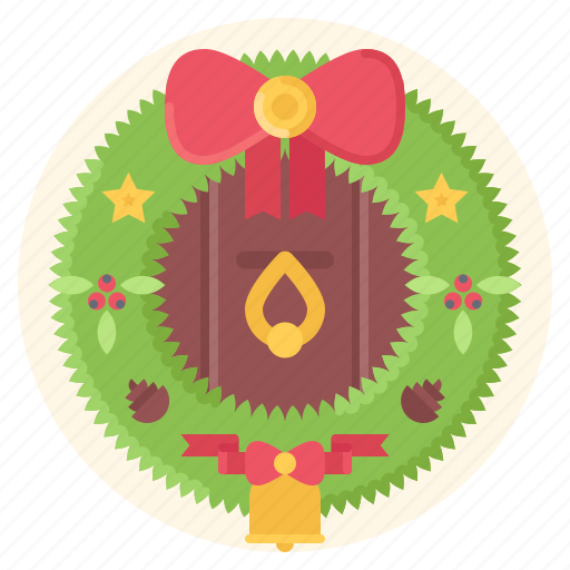 Christmas, decoration, door, new, winter, wreath, year icon - Download on Iconfinder