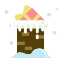 box, chimney, christmas, festival, gife, in, snow