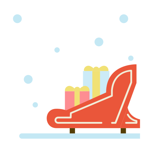 Christmas, festival, gift, santa claus, sleign, snow, winter icon - Free download