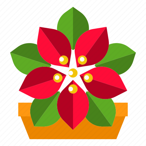 Christmas, floral, flower, poinsettia, red icon - Download on Iconfinder