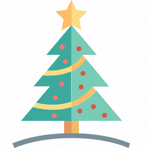 Christmas, tree, celebration, decorated, fir tree, star, winter icon - Download on Iconfinder