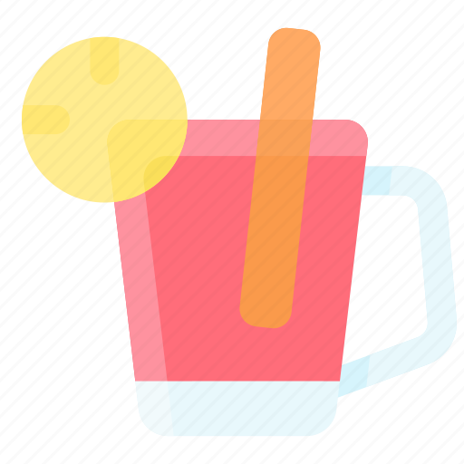 Cinnamon, drink, lemon, mulled, wine icon - Download on Iconfinder