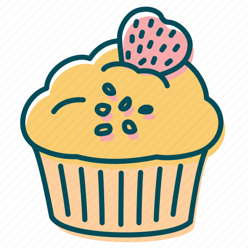 Cake, cupcake, muffin, strawberry, sweets icon - Download on Iconfinder