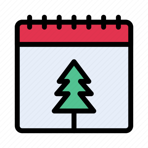 Calendar, christmas, date, tree, festival icon - Download on Iconfinder