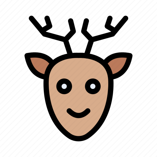 Face, animal, christmas, deer, reindeer icon - Download on Iconfinder