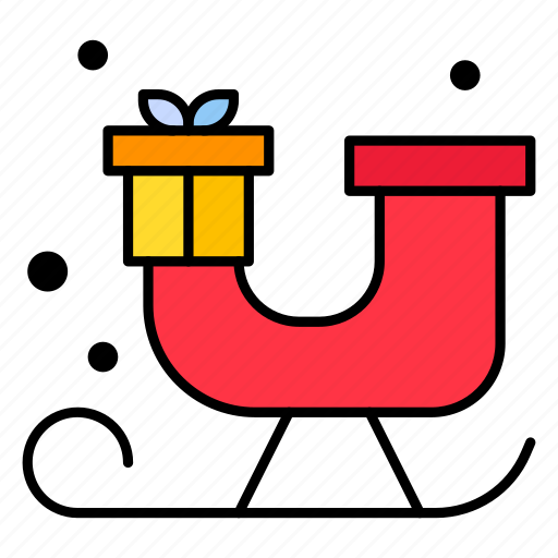 Sleigh, christmas, sled, present, gift icon - Download on Iconfinder