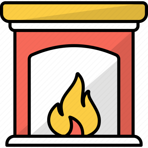 Living room, fireplace, warm, home, fire, winter, chimney icon - Download on Iconfinder