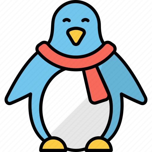 Linux, penguin, aquatic bird, winter scarf, animal icon - Download on Iconfinder