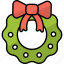 christmas, ribbon, xmas, wreath, garland, decoration, bow 