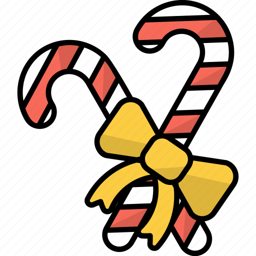 Food, candy canes, sweet, candy, bow, dessert, cane icon - Download on Iconfinder