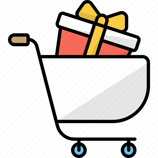 Christmas presents, shopping, gifts, trolley, buy, basket, cart icon - Download on Iconfinder