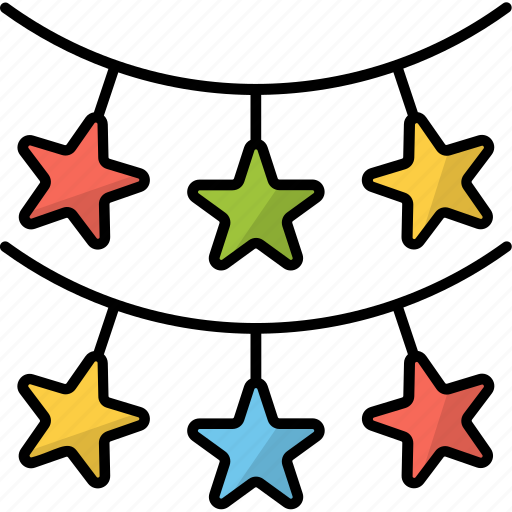 Lights, star, garland, decoration, celebration, flags icon - Download on Iconfinder