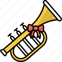 music, horn, instrument, trumpet, announce, bow, brass instrument