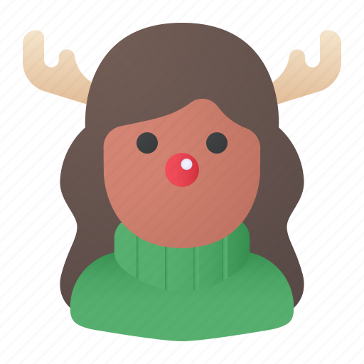 Christmas, woman, rudolph, rudolph costume, avatar icon - Download on Iconfinder