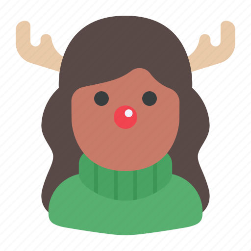 Avatar, woman, rudolph, rudolph costume, christmas icon - Download on Iconfinder