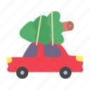 tree, car, vehicle, transportation, christmas tree