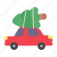 tree, car, vehicle, transportation, christmas tree 