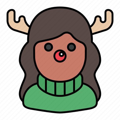 Avatar, woman, rudolph, rudolph costume, christmas icon - Download on Iconfinder