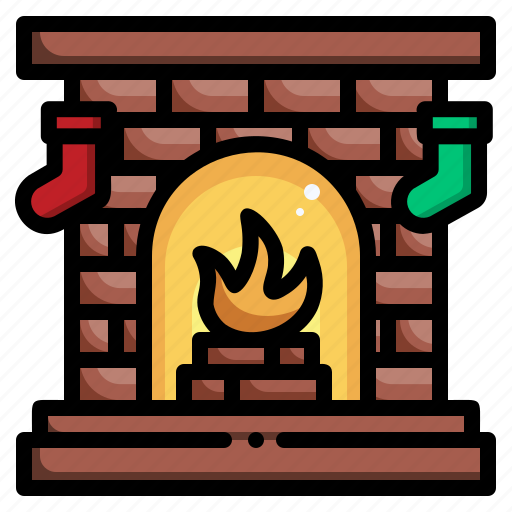 Fireplace, christmas, xmas, furniture and household, chimney, warm icon - Download on Iconfinder