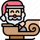 sleigh, santa, christmas, celebration, holiday
