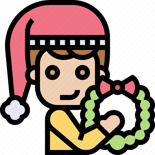 Wreath, christmas, decoration, holiday, celebrate icon - Download on Iconfinder