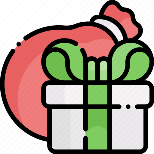 Gift bag, christmas, santa claus, bag, present, sack, gift icon - Download on Iconfinder