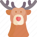 rudolf, christmas, reindeer, deer, noel, animal, winter 