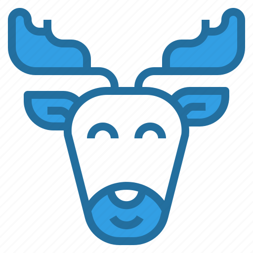 Reindeer, deer, animal, mammal, winter, christmas, smile icon - Download on Iconfinder