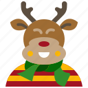 christmas, reindeer, avatar, character, deer, animal, winter, xnas