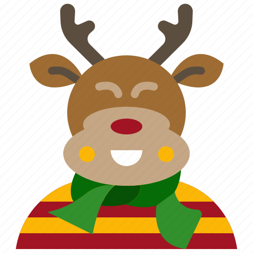 Christmas, reindeer, avatar, character, deer, animal, winter icon - Download on Iconfinder