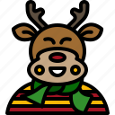 christmas, reindeer, deer, avatar, character, animal, winter