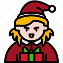 christmas, woman, avatar, user, profile, winter, party
