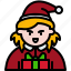 christmas, woman, avatar, user, profile, winter, party 