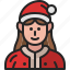 christmas, woman, santy, party, avatar, costume, character 