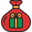 present, bag, gift, christmas, santa, surprise, distribute 