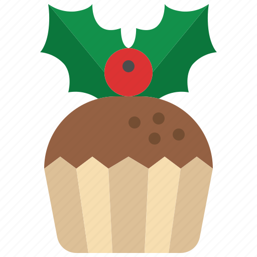 Cupcake, bake, dessert, food, sweet, holly, chocolate icon - Download on Iconfinder