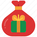 present, bag, gift, christmas, santa, surprise, distribute
