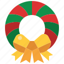 wreath, christmas, decoration, ornament, adornment, bow