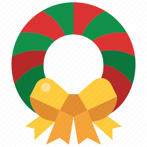 Wreath, christmas, decoration, ornament, adornment, bow icon - Download on Iconfinder