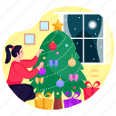 christmas, tree, house, decoration, party, xmas, winter