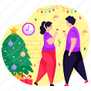 christmas, party, drinks, xmas, decoration, christmas tree