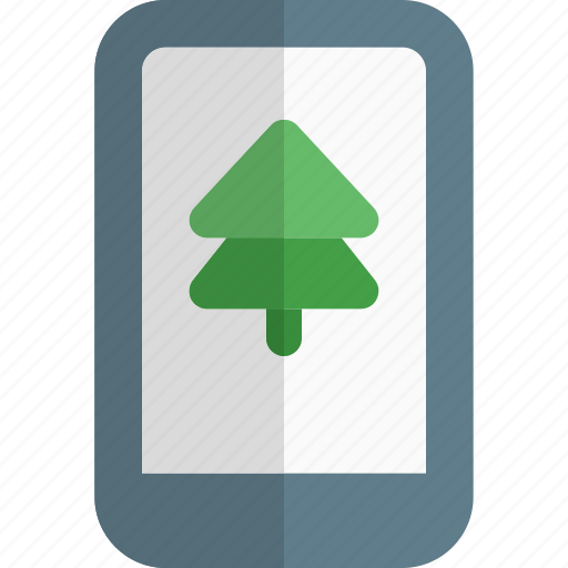 Handphone, pine, tree, holiday, christmas icon - Download on Iconfinder
