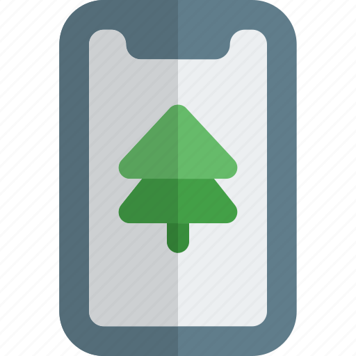 Mobile, pine, tree, holiday, christmas, smartphone icon - Download on Iconfinder