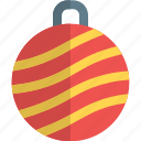 stripped, bauble, ball, holiday, christmas, winter
