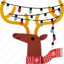 deer, and, antlers, christmas, lights