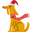 dog, christmas, scarf, animals 